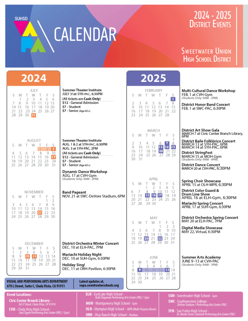 Image of VAPA Calendar